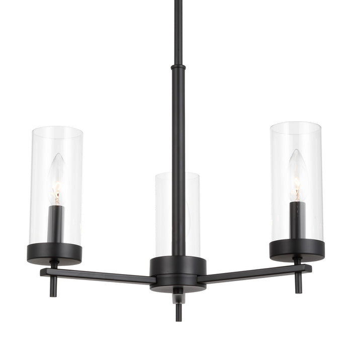 Visual Comfort Studio 3190303-112 Three Light Chandelier, Midnight Black