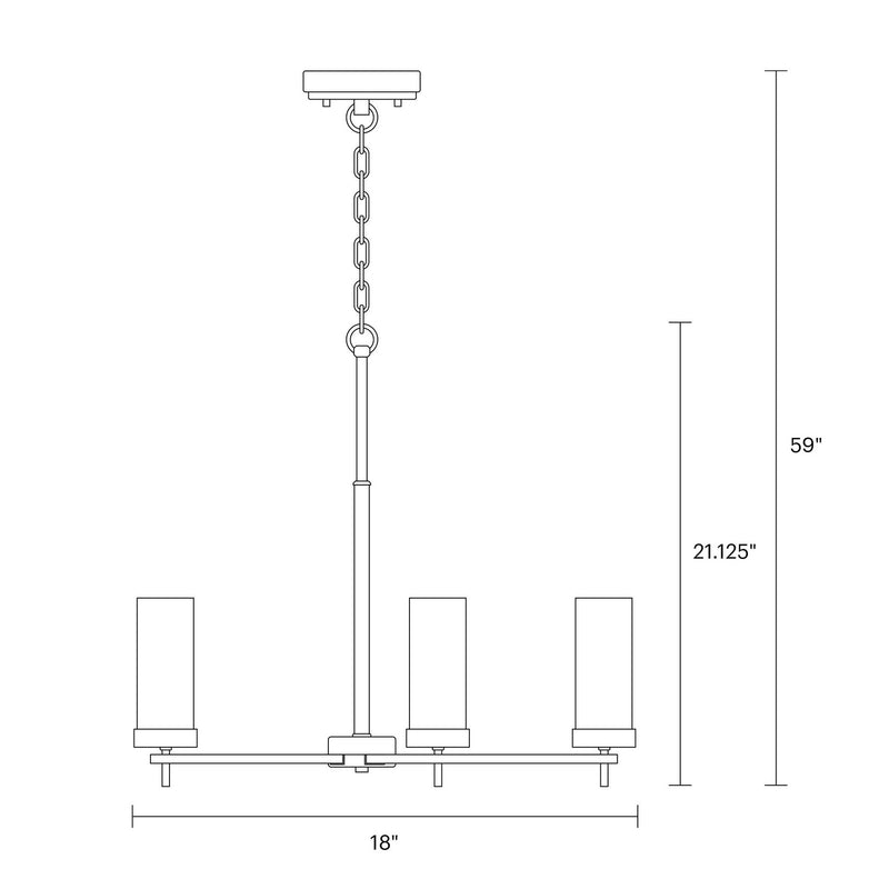 Visual Comfort Studio 3190303-112 Three Light Chandelier, Midnight Black
