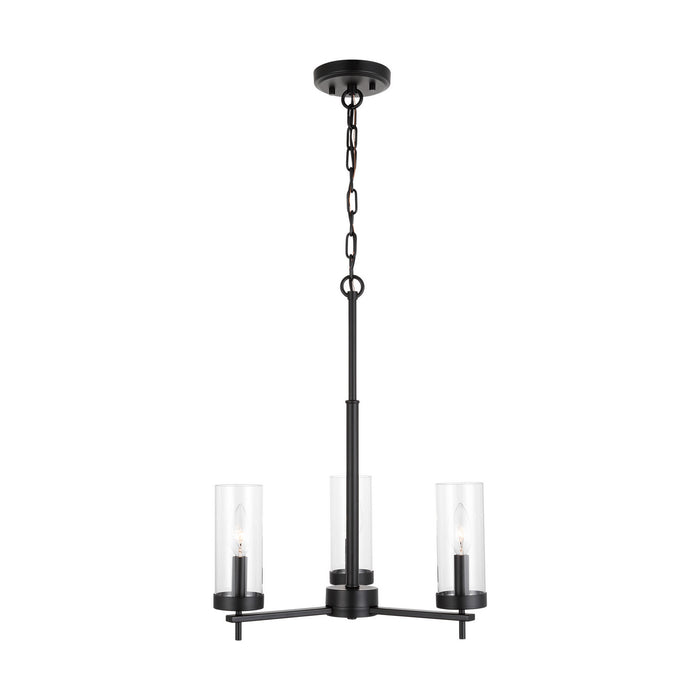 Visual Comfort Studio 3190303-112 Three Light Chandelier, Midnight Black