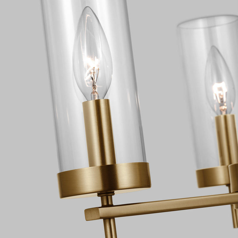Visual Comfort Studio 3190303-848 Three Light Chandelier, Satin Brass