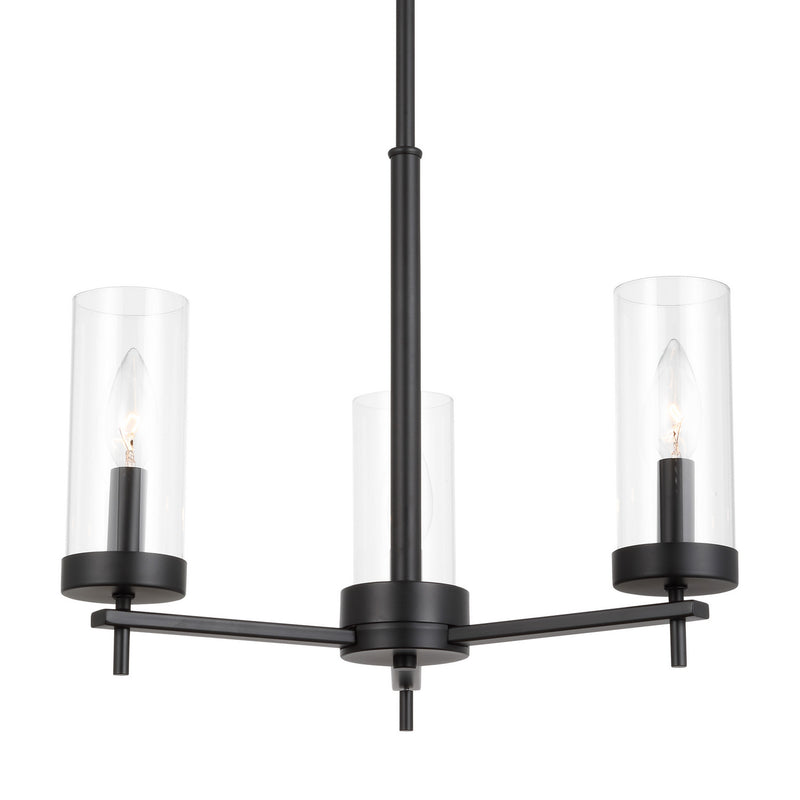 Visual Comfort Studio 3190303EN-112 Three Light Chandelier, Midnight Black
