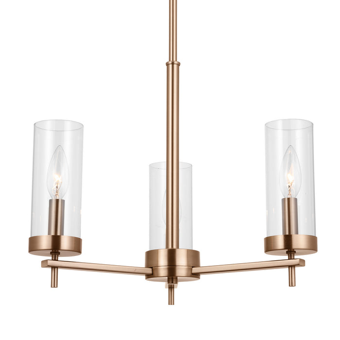 Visual Comfort Studio 3190303EN-848 Three Light Chandelier, Satin Brass