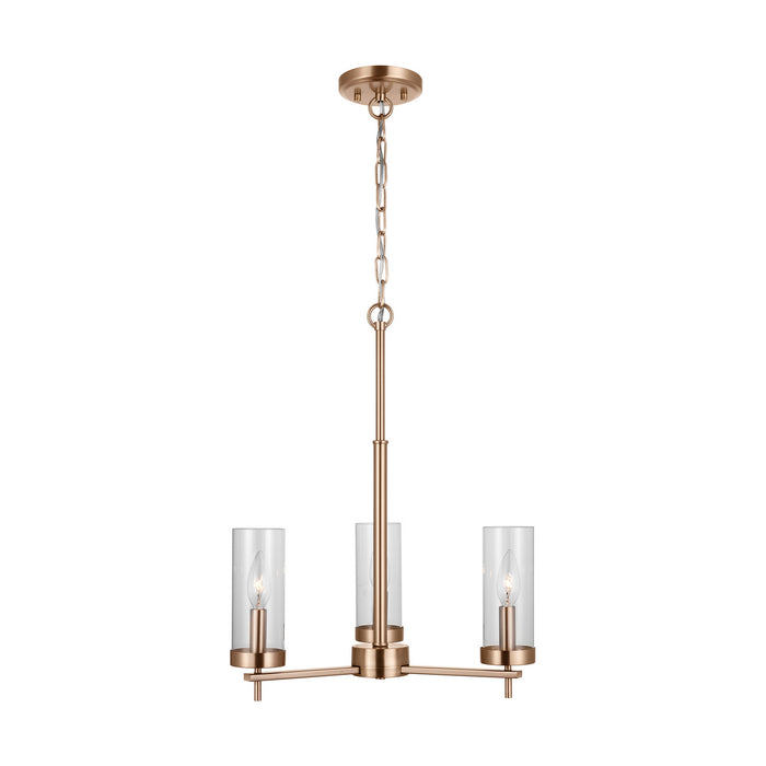 Visual Comfort Studio 3190303EN-848 Three Light Chandelier, Satin Brass