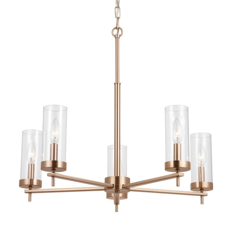 Visual Comfort Studio 3190305-848 Five Light Chandelier, Satin Brass