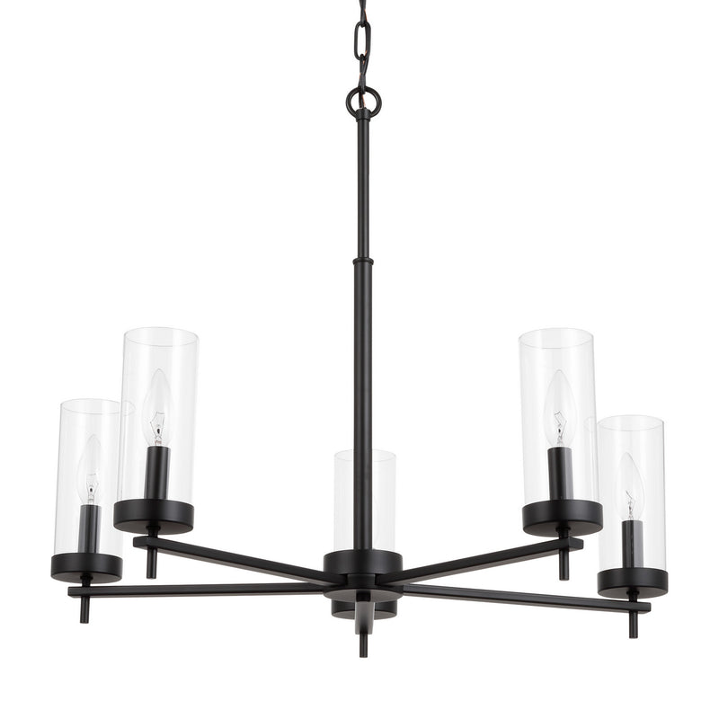 Visual Comfort Studio 3190305EN-112 Five Light Chandelier, Midnight Black