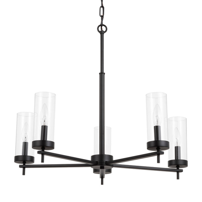 Visual Comfort Studio 3190305EN-112 Five Light Chandelier, Midnight Black
