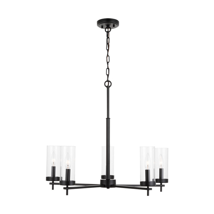 Visual Comfort Studio 3190305EN-112 Five Light Chandelier, Midnight Black