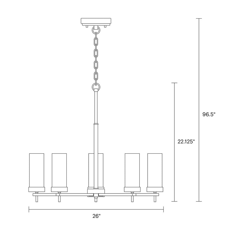 Visual Comfort Studio 3190305EN-848 Five Light Chandelier, Satin Brass