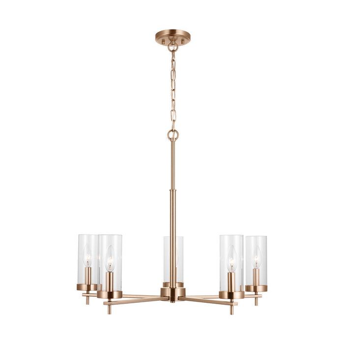 Visual Comfort Studio 3190305EN-848 Five Light Chandelier, Satin Brass