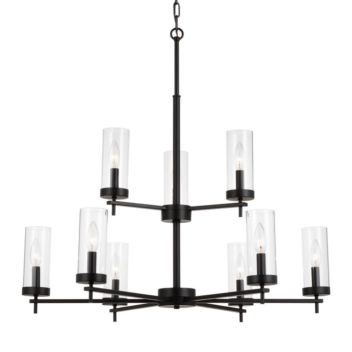 Visual Comfort Studio 3190309-112 Nine Light Chandelier, Midnight Black