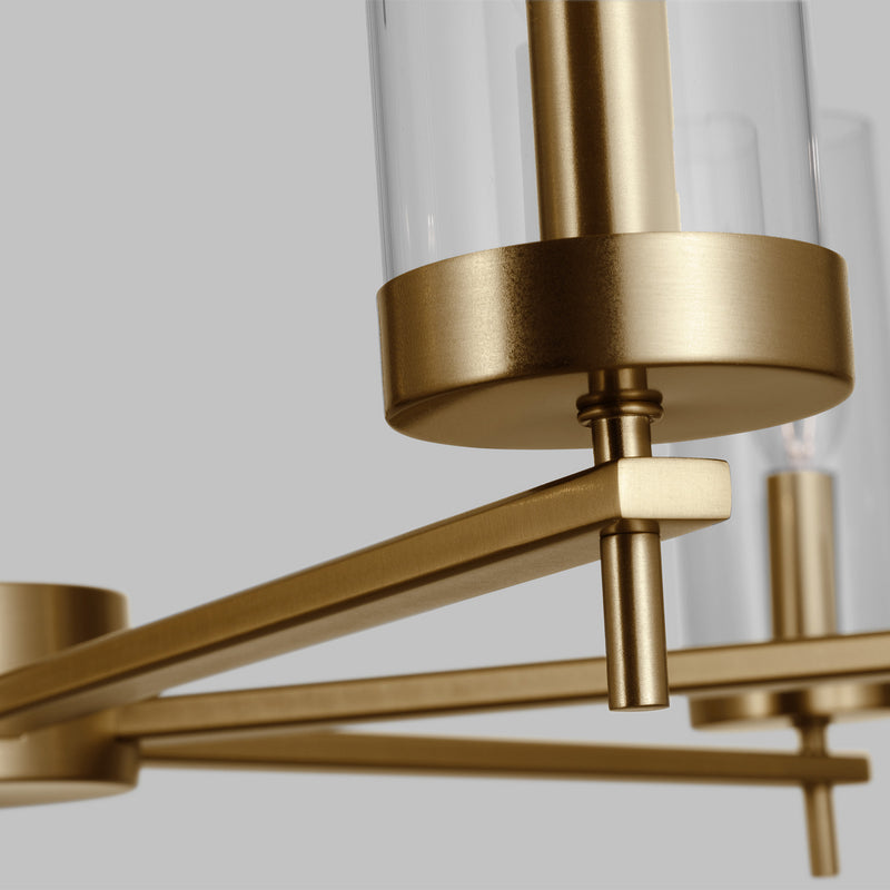 Visual Comfort Studio 3190309-848 Nine Light Chandelier, Satin Brass