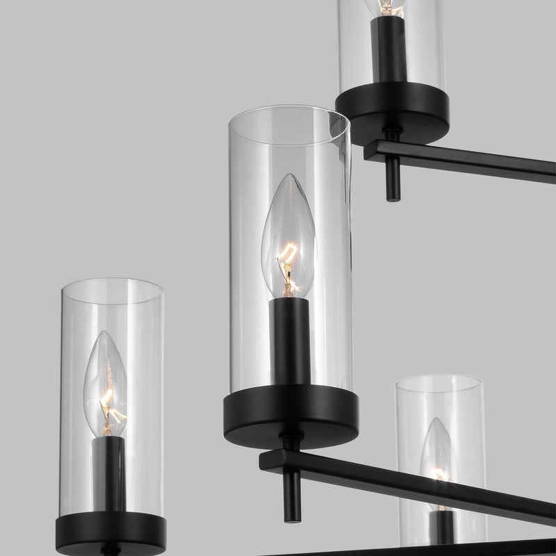Visual Comfort Studio 3190309EN-112 Nine Light Chandelier, Midnight Black