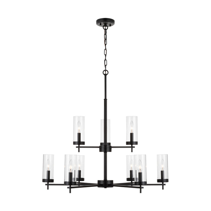 Visual Comfort Studio 3190309EN-112 Nine Light Chandelier, Midnight Black