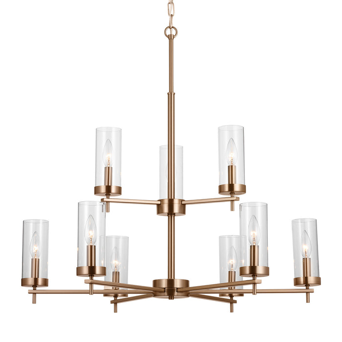 Visual Comfort Studio 3190309EN-848 Nine Light Chandelier, Satin Brass
