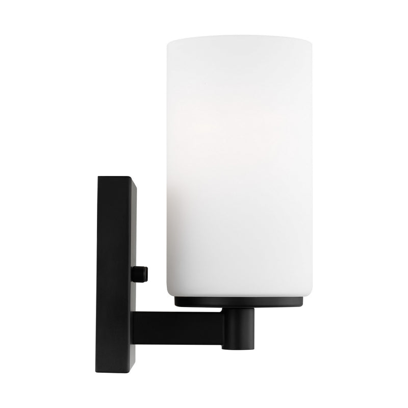 Generation Lighting 4139101EN3-112 One Light Wall / Bath Sconce, Midnight Black