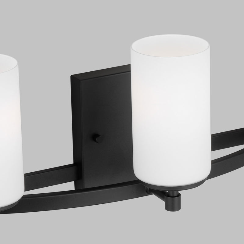 Generation Lighting 4424603-112 Three Light Wall / Bath, Midnight Black