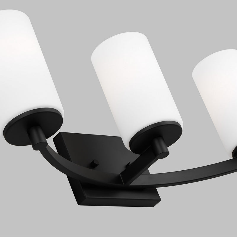 Generation Lighting 4439103EN3-112 Three Light Wall / Bath, Midnight Black