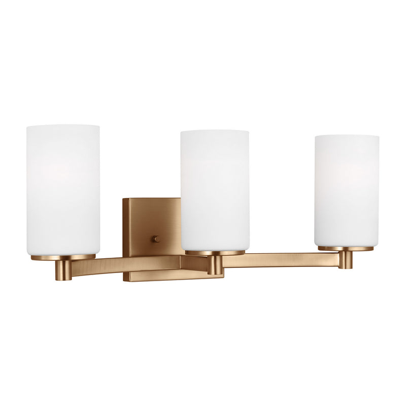 Generation Lighting 4439103EN3-848 Three Light Wall / Bath, Satin Brass