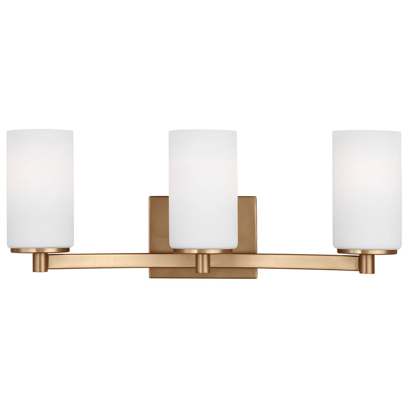 Generation Lighting 4439103EN3-848 Three Light Wall / Bath, Satin Brass