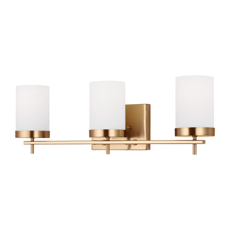 Visual Comfort Studio 4490303-848 Three Light Bath, Satin Brass