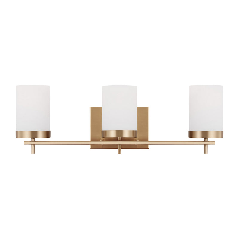 Visual Comfort Studio 4490303EN3-848 Three Light Bath, Satin Brass