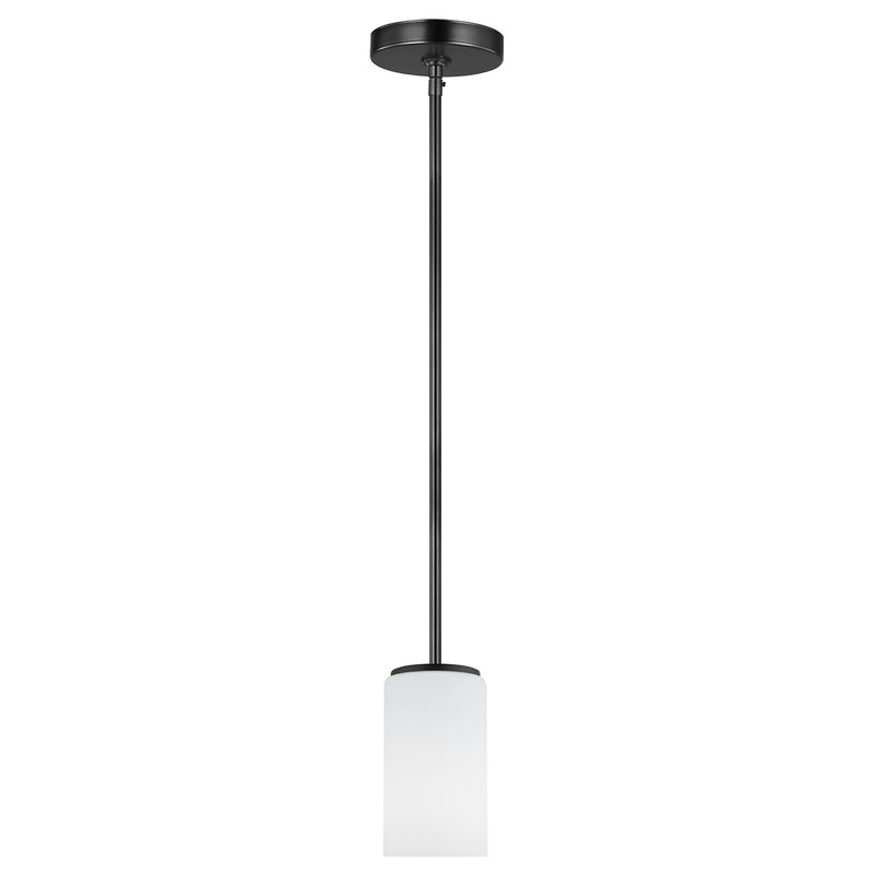 Generation Lighting 6124601EN3-112 One Light Mini-Pendant, Midnight Black