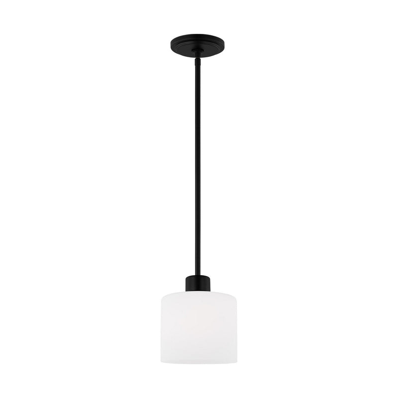 Generation Lighting 6128801-112 One Light Mini-Pendant, Midnight Black