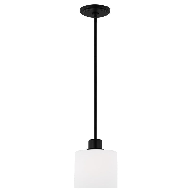 Generation Lighting 6128801-112 One Light Mini-Pendant, Midnight Black