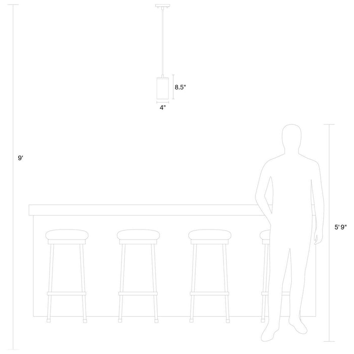 Visual Comfort Studio 6190301-112 One Light Mini-Pendant, Midnight Black