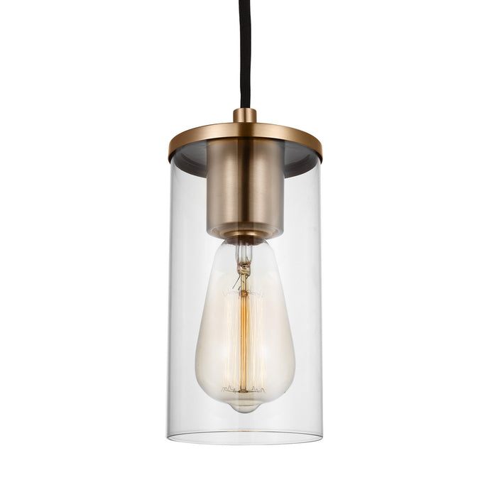Visual Comfort Studio 6190301-848 One Light Mini-Pendant, Satin Brass
