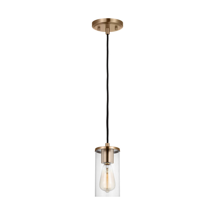 Visual Comfort Studio 6190301-848 One Light Mini-Pendant, Satin Brass