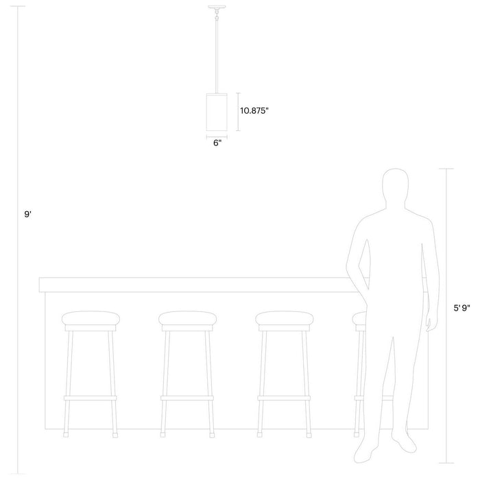 Visual Comfort Studio 6590301-848 One Light Pendant, Satin Brass