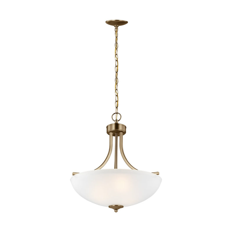 Generation Lighting 6616503EN3-848 Three Light Pendant, Satin Brass