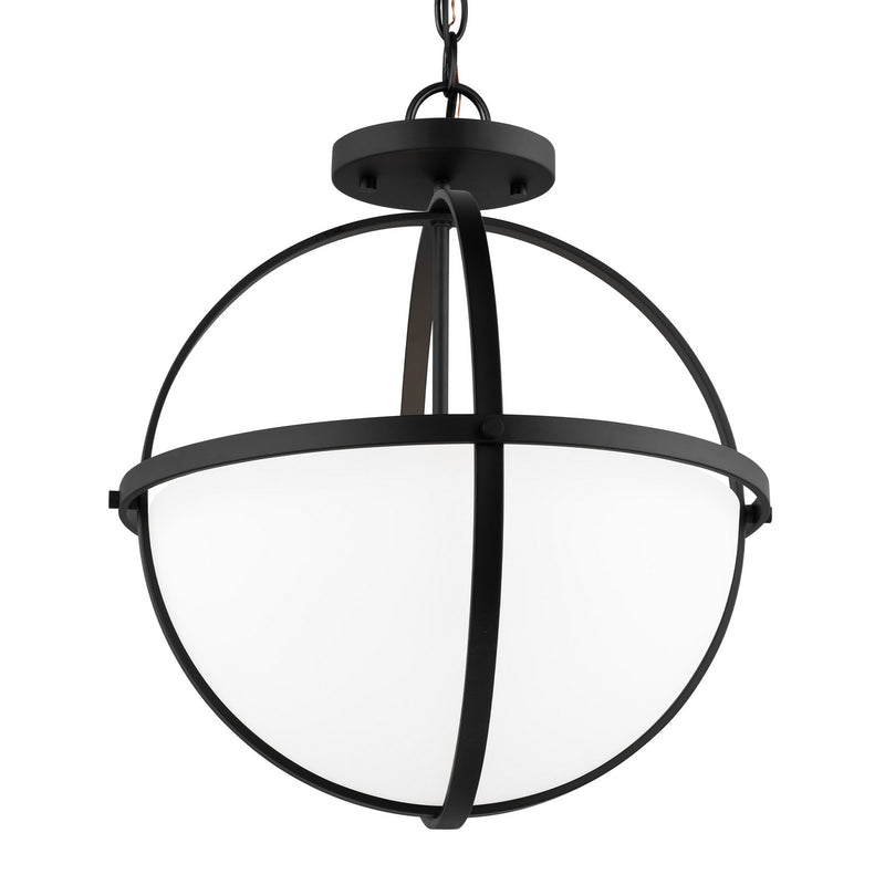 Generation Lighting 6624603-112 Three Light Pendant, Midnight Black
