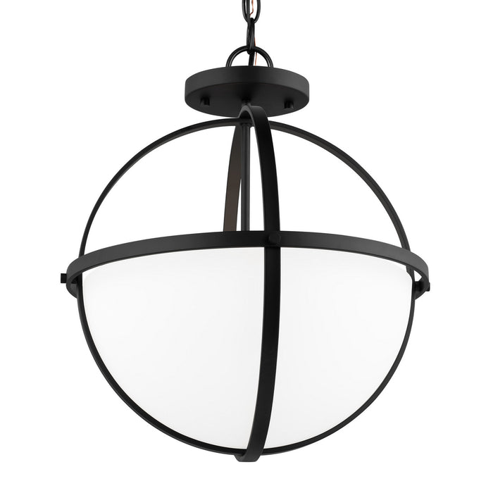 Generation Lighting 6624603-112 Three Light Pendant, Midnight Black