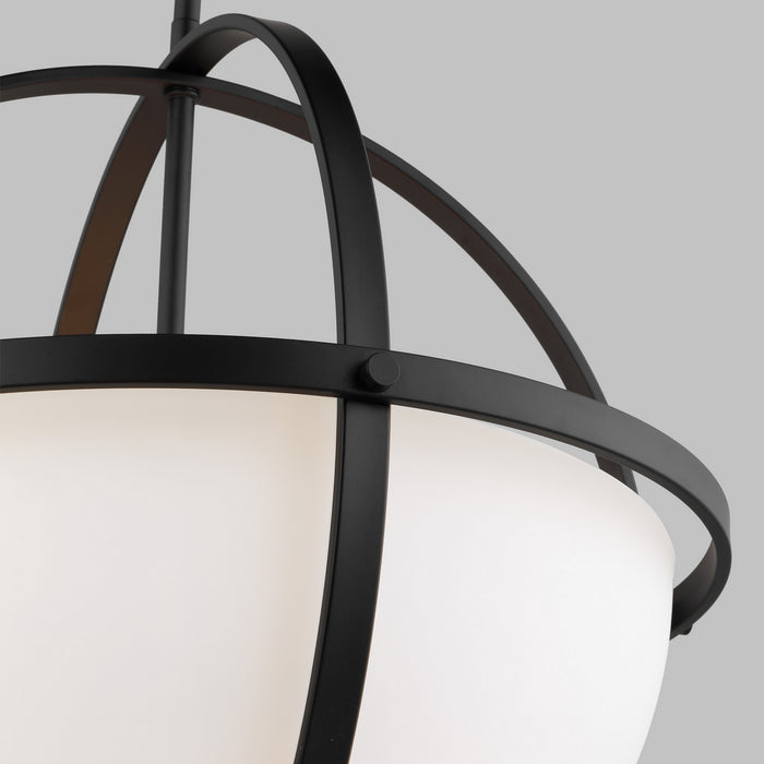 Generation Lighting 6624603-112 Three Light Pendant, Midnight Black