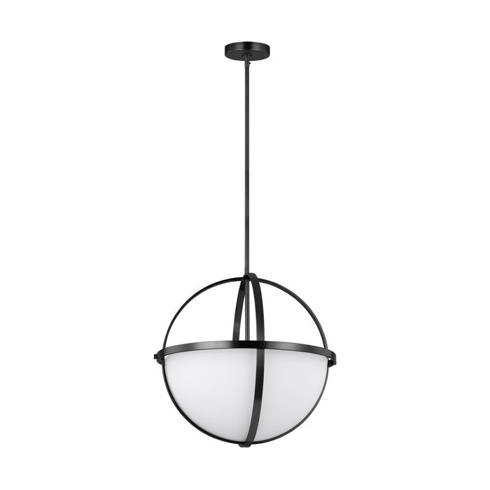 Generation Lighting 6624603-112 Three Light Pendant, Midnight Black