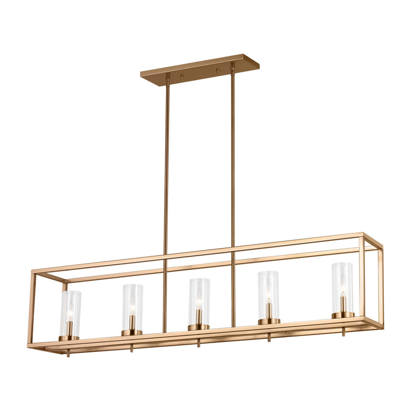 Visual Comfort Studio 6690305-848 Five Light Island Pendant, Satin Brass