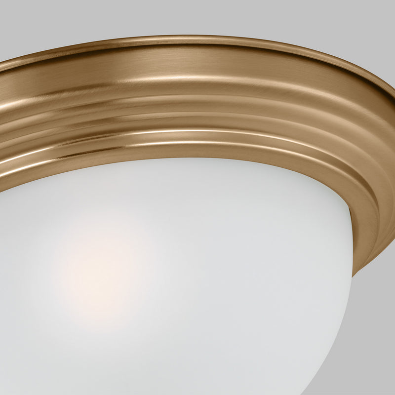 Generation Lighting 77063EN3-848 One Light Flush Mount, Satin Brass