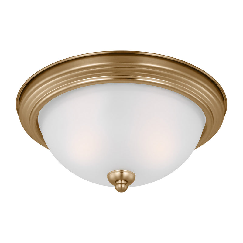 Generation Lighting 77064EN3-848 Two Light Flush Mount, Satin Brass