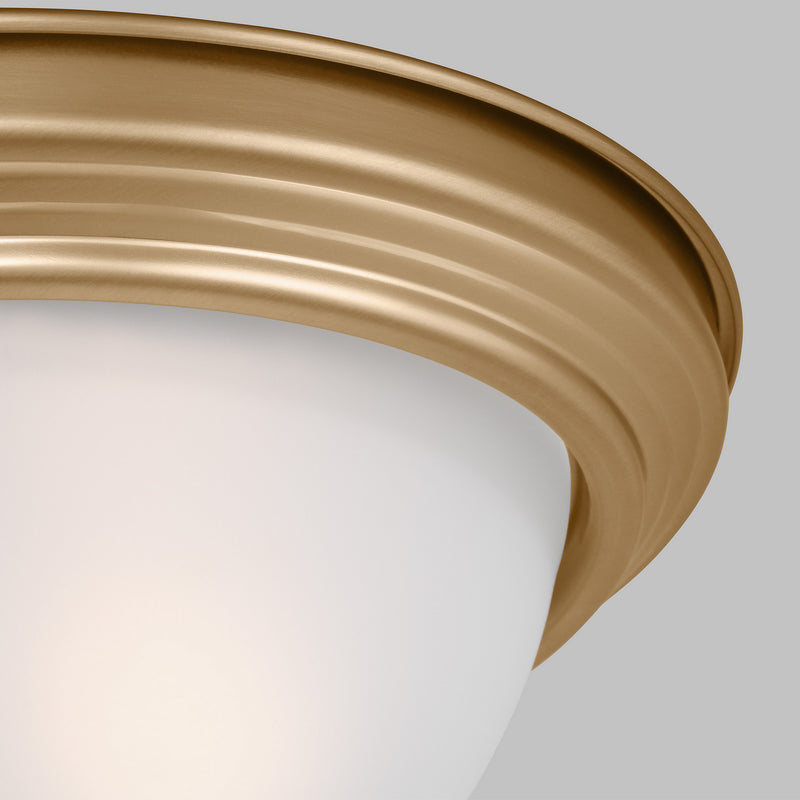 Generation Lighting 77064EN3-848 Two Light Flush Mount, Satin Brass
