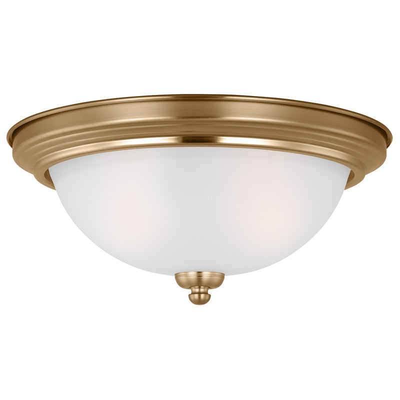 Generation Lighting 77064EN3-848 Two Light Flush Mount, Satin Brass
