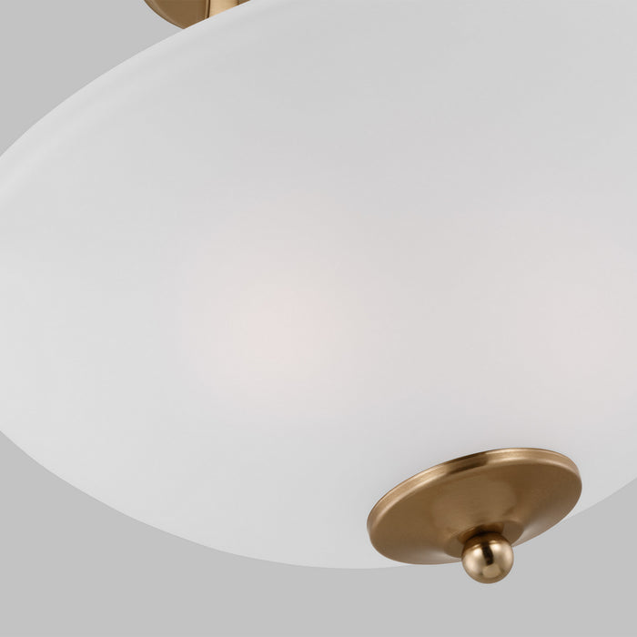 Generation Lighting 7716502-848 Two Light Semi-Flush Convertible Pendant, Satin Brass