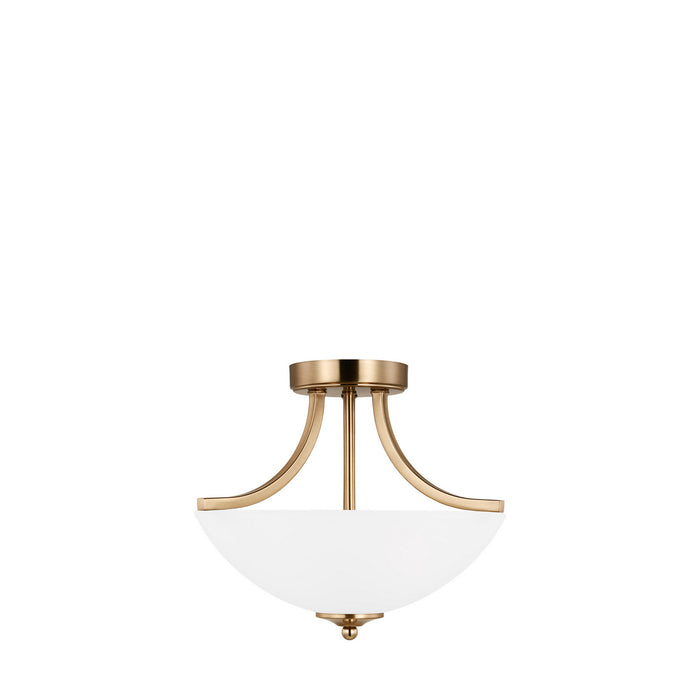 Generation Lighting 7716502-848 Two Light Semi-Flush Convertible Pendant, Satin Brass