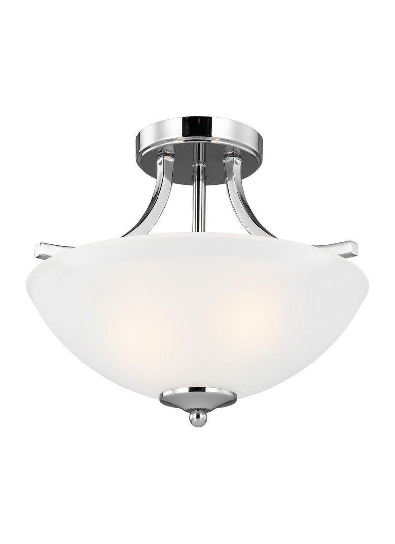 Generation Lighting 7716502EN3-05 Two Light Semi-Flush Convertible Pendant, Chrome