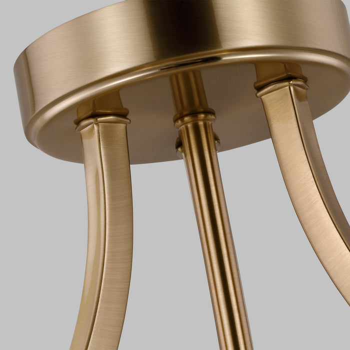 Generation Lighting 7716503-848 Three Light Semi-Flush Convertible Pendant, Satin Brass