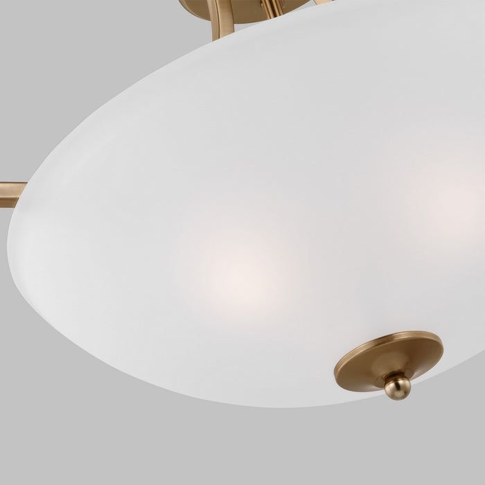 Generation Lighting 7716503-848 Three Light Semi-Flush Convertible Pendant, Satin Brass