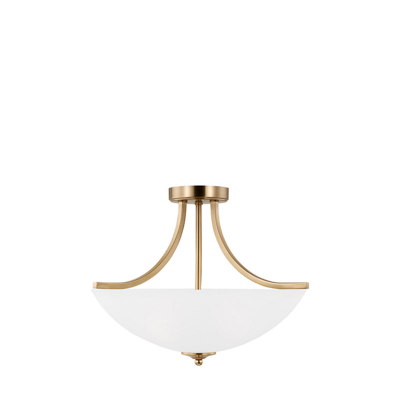 Generation Lighting 7716503-848 Three Light Semi-Flush Convertible Pendant, Satin Brass