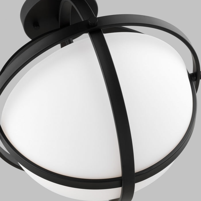 Generation Lighting 7724602-112 Two Light Semi-Flush Convertible Pendant, Midnight Black