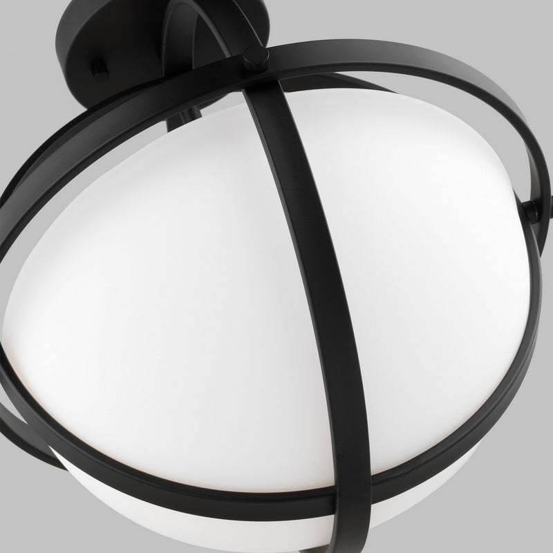 Generation Lighting 7724602EN3-112 Two Light Semi-Flush Convertible Pendant, Midnight Black